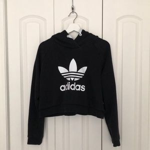 Adidas black cropped hoody